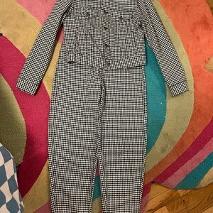 Polo Black and White Houndstooth Jacket and Pant set